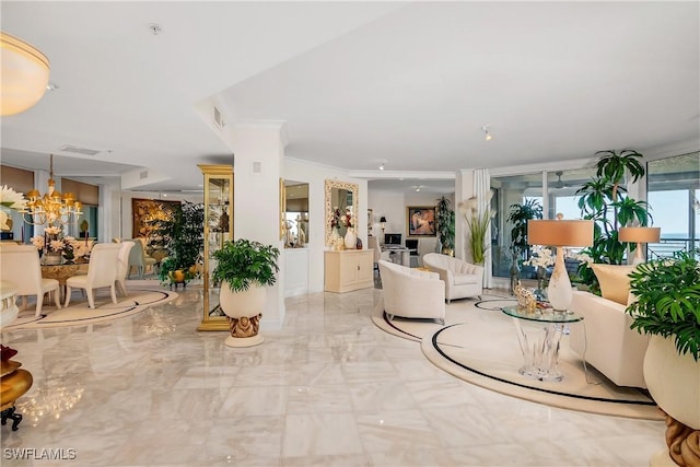 4021 Gulf Shore Blvd N Unit 903, Naples, FL 34103 - community lobby featuring ornamental molding
