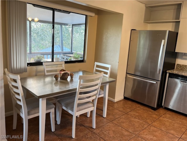 view of tiled dining space