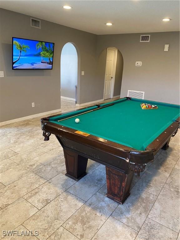 game room with pool table