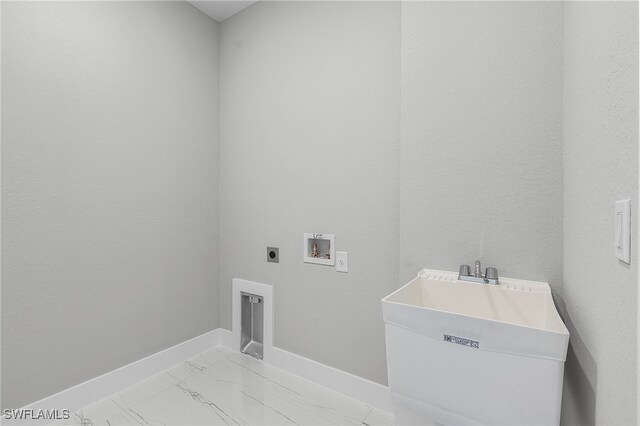 1517 SW 28th Ter, Cape Coral, FL 33914 - clothes washing area featuring hookup for an electric dryer, sink, and hookup for a washing machine