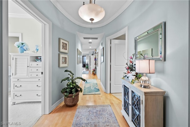 hallway featuring light wood-type flooring