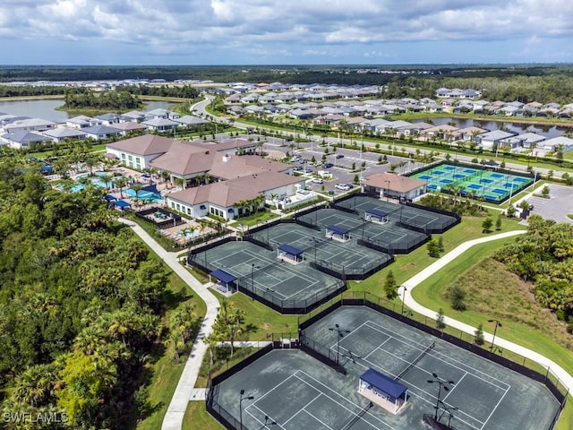 aerial view with a residential view