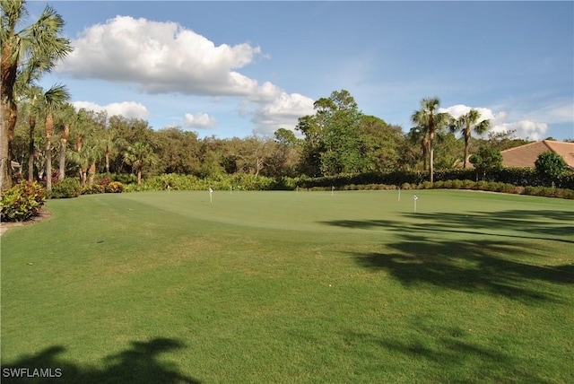 surrounding community with view of golf course