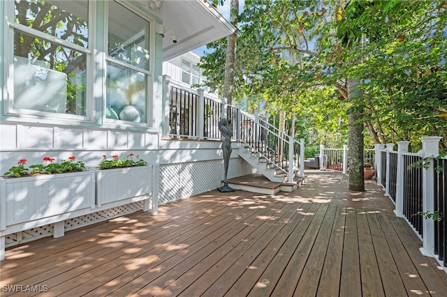 view of wooden deck