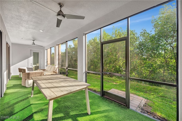 view of unfurnished sunroom