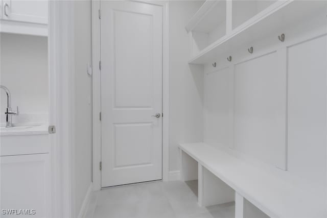 mudroom with sink