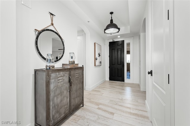 foyer featuring light hardwood / wood-style floors