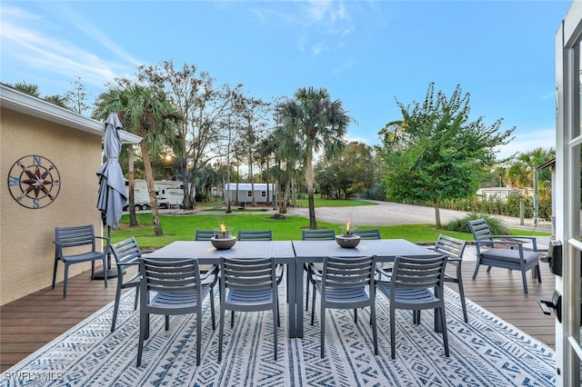 view of patio featuring a deck