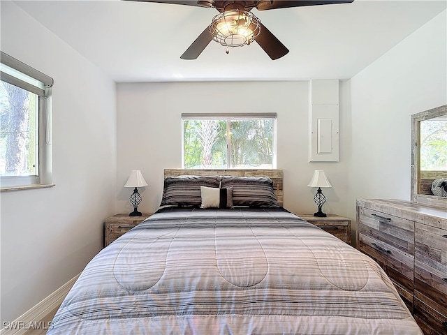 bedroom with ceiling fan