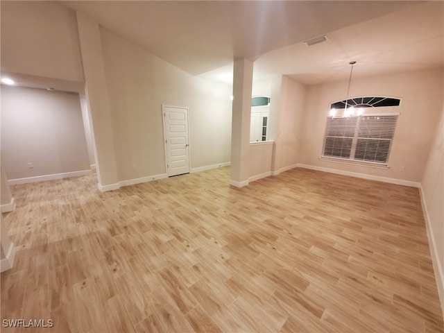 interior space featuring light wood-type flooring