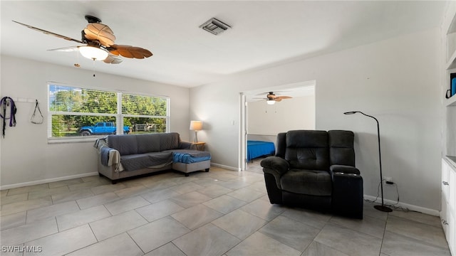 view of tiled living room