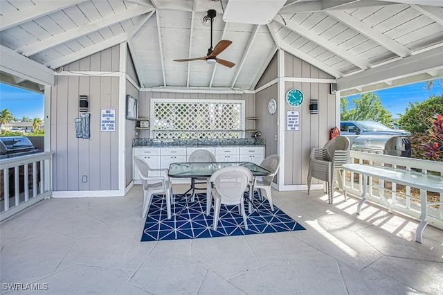 view of patio / terrace with ceiling fan