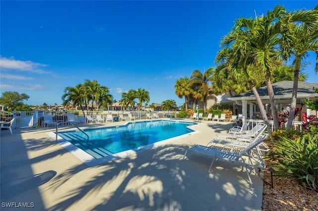 view of pool with a patio area