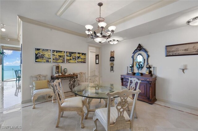 dining area with a chandelier