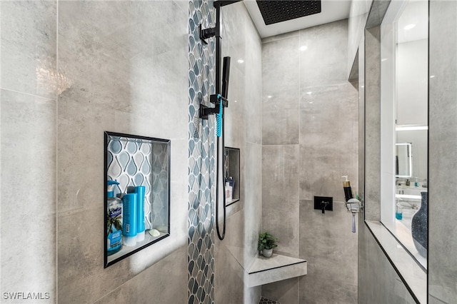 bathroom with walk in shower