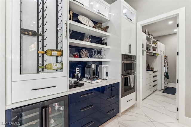 interior space featuring beverage cooler