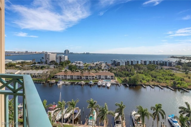 property view of water featuring a view of city