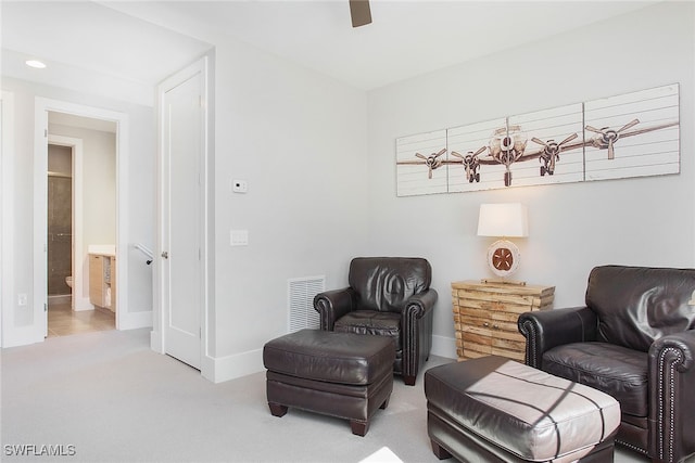 sitting room with carpet