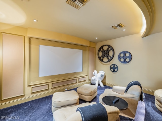 view of carpeted cinema