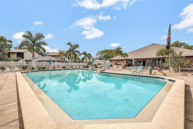 view of pool featuring a patio area