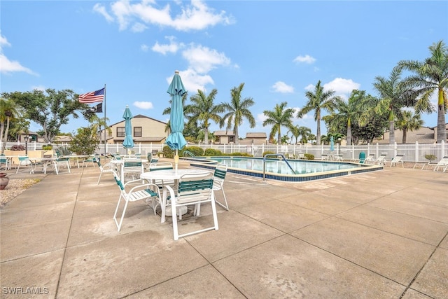 view of pool featuring a patio area