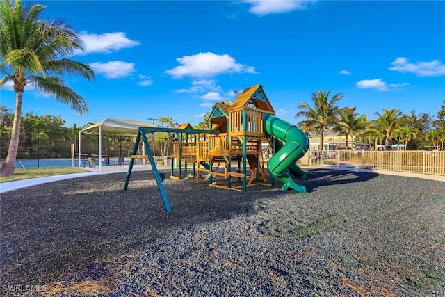 community playground with fence