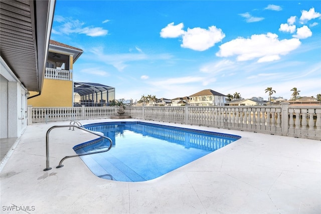 view of pool featuring a patio area