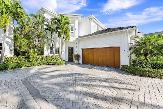 view of front of house with a garage