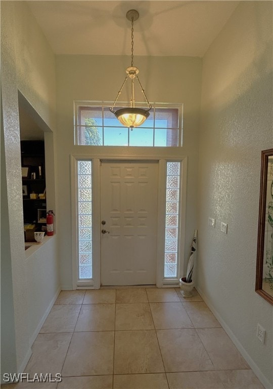 view of tiled entrance foyer