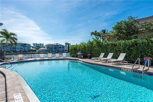 view of pool with a patio