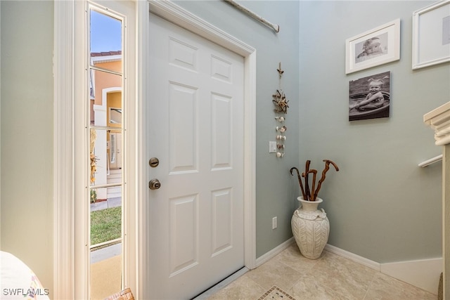 view of tiled foyer