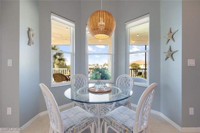 dining room featuring light tile patterned floors