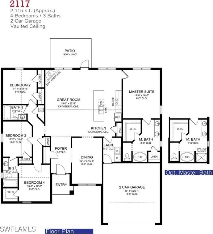 1917 Lemona Ave, Lehigh Acres, FL 33972 - view of home floor plan