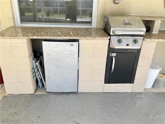 exterior space with refrigerator