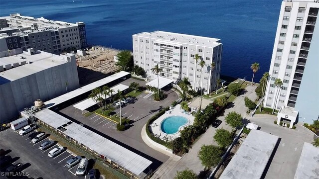 1900 Clifford St Unit 201, Fort Myers, FL 33901 - view of urban area with a pool, a large body of water, and apartment complex / building
