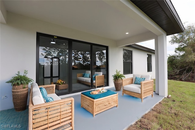 view of patio with outdoor lounge area