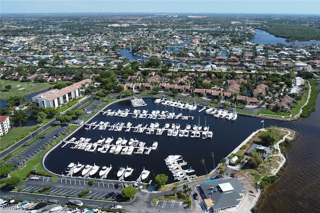 4140 Steamboat Bnd E Unit 502, Fort Myers, FL 33919 - aerial view of property and surrounding area with numerous boat docks and a nearby body of water