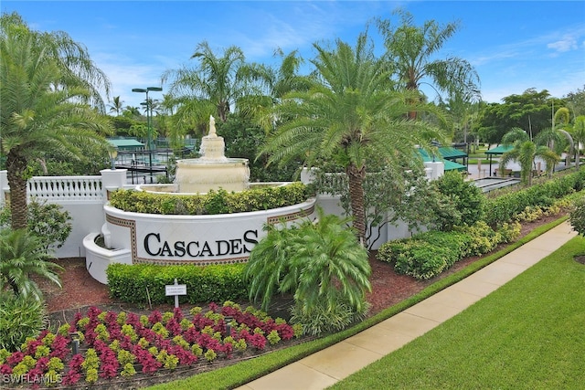 view of community sign