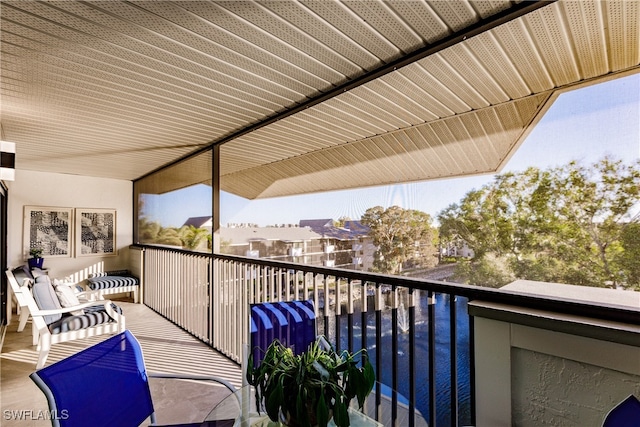 balcony with a water view