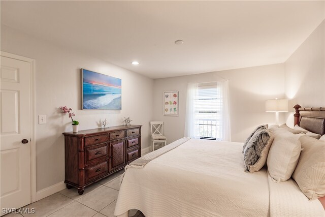 view of tiled bedroom