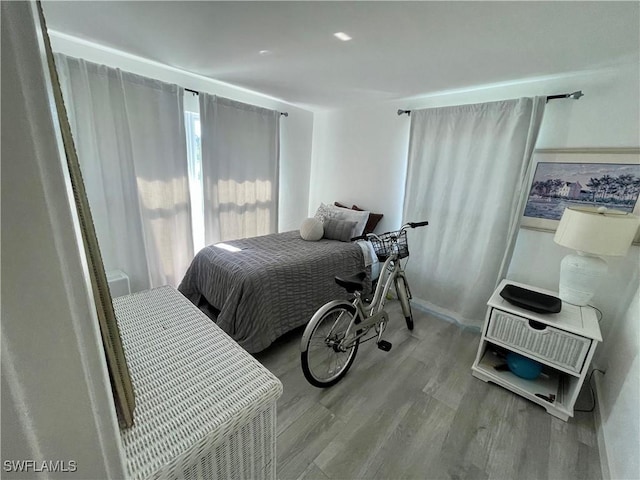 bedroom featuring light hardwood / wood-style floors