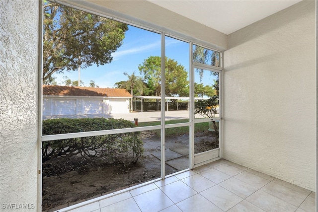 view of unfurnished sunroom