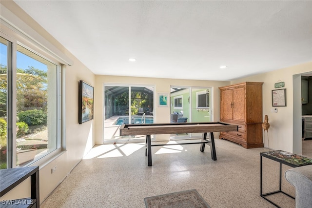 recreation room featuring a wealth of natural light