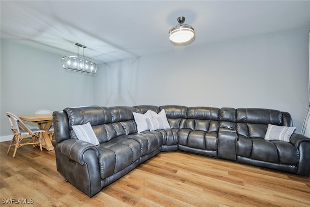 living room with wood-type flooring