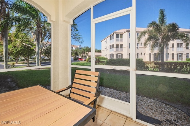 view of sunroom