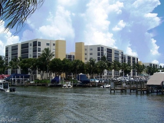 view of water feature featuring a boat dock