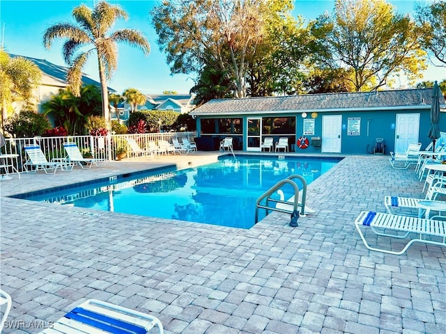 view of pool with a patio