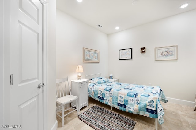 view of tiled bedroom