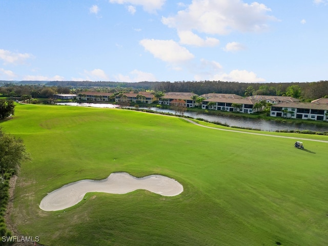 view of home's community with a water view