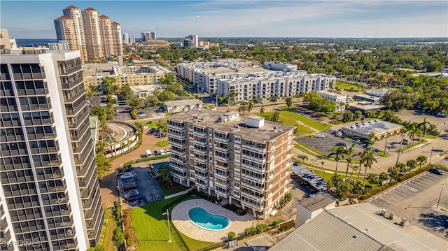 drone / aerial view with a view of city